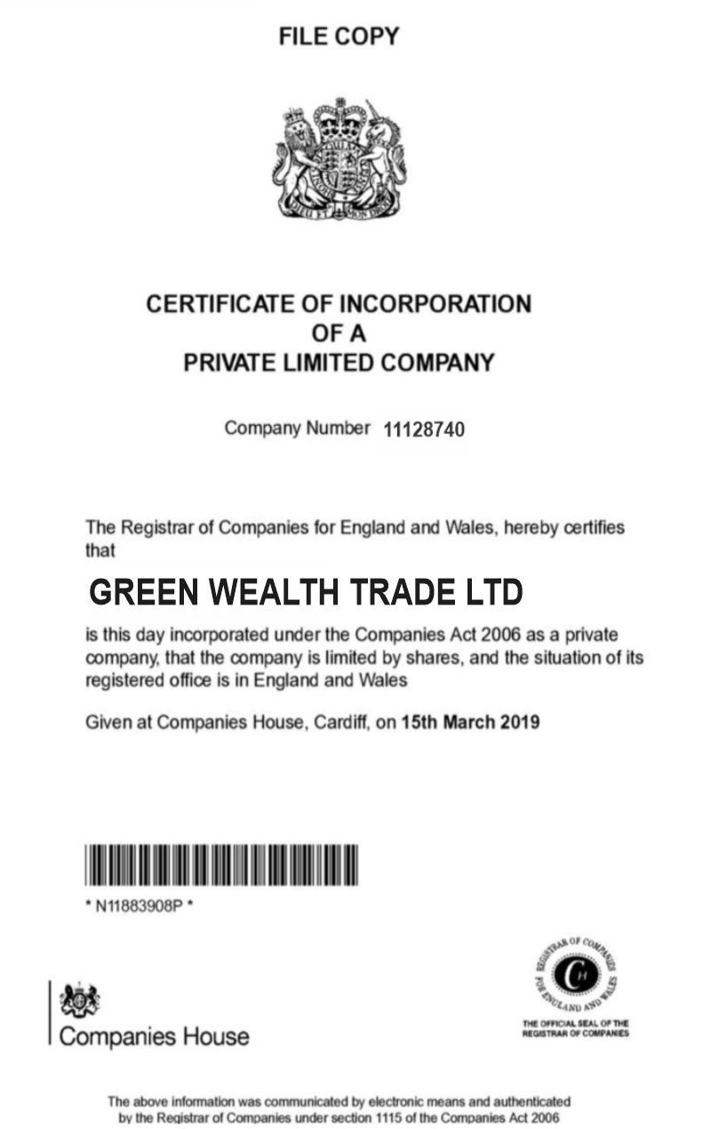 Company Certificate